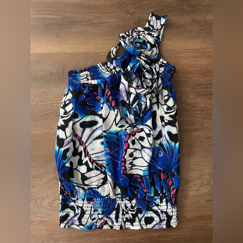 Bebe Silk One Shoulder Top